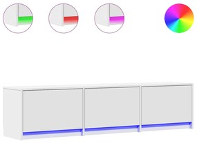 vidaXL Έπιπλο Τηλεόρασης με LED Λευκό 165x34x40 εκ. από Επεξ. Ξύλο