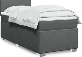 vidaXL Κρεβάτι Boxspring με Στρώμα Σκούρο Γκρι 80x200 εκ. Υφασμάτινο