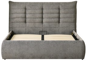 ΚΡΕΒΑΤΙ ΔΙΠΛΟ SANDRA HM732.01 ΓΚΡΙ ΥΦΑΣΜΑ &amp; ΑΠΟΘΗΚΕΥΤΙΚΟΣ ΧΩΡΟΣ ΓΙΑ ΣΤΡΩΜΑ 160x200εκ