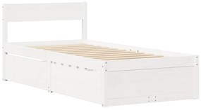 vidaXL Σκελετός Κρεβ. Χωρίς Στρώμα Λευκό 75x190 εκ Μασίφ Πεύκο