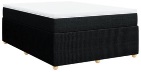 vidaXL Κρεβάτι Boxspring με Στρώμα Μαύρο 140x190 εκ. Υφασμάτινο