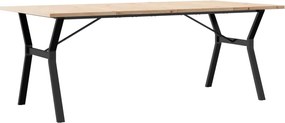 vidaXL Τραπέζι Τραπεζαρίας Πλαίσιο Υ Μασίφ Πεύκο/Ατσάλι