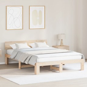 vidaXL Κρεβάτι με Κεφαλάρι 160x200 εκ Μασίφ Ξύλο Πεύκου