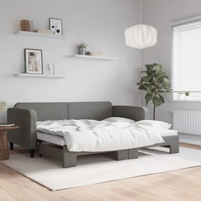 Καναπές Κρεβάτι Συρόμενος Σκούρο Γκρι 90 x 200 εκ. Υφασμάτινος - Γκρι