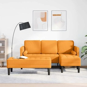 vidaXL Σετ Καναπέ 2 pcs Σκούρο κίτρινο 173 x 131 x 67 εκ ύφασμα