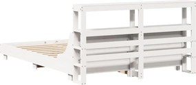 vidaXL Σκελετός Κρεβ. Χωρίς Στρώμα Λευκό 150x200 εκ Μασίφ Πεύκο