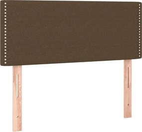 vidaXL Κρεβάτι Boxspring με Στρώμα Σκούρο Καφέ 100x200 εκ. Υφασμάτινο