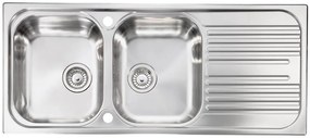 Kitchen Sink Stainless Steel Sanitec Atlantic Inset 116x50 cm Σατινέ, Αριστερή γούρνα