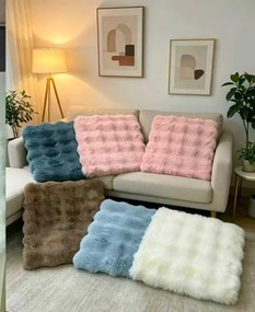 Μαξιλάρι καρέκλας γούνινο - 40x40cm - 571537 - Light Grey
