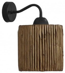 Φωτιστικό Τοίχου-Απλίκα Kyoto 31-1251 Φ15cm Brown-Black Heronia Μέταλλο,Bamboo