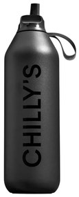 Μπουκάλι Θερμός Series 2 Flip Chilly's με πτυσσόμενο καλαμάκι, χωρητικότητα 1000ml και διατήρηση θερμοκρασίας 24h κρύο - Abyss Black