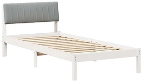 vidaXL Σκελετός Κρεβατιού Λευκό και ανοιχτό γκρι 90 x 190 cm