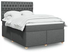 ΚΡΕΒΑΤΙ BOXSPRING ΜΕ ΣΤΡΩΜΑ ΣΚΟΥΡΟ ΓΚΡΙ 160X200 ΕΚ ΥΦΑΣΜΑΤΙΝΟ 3293639