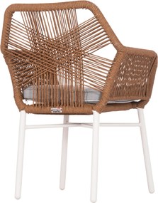 ΠΟΛΥΘΡΟΝΑ TOPIN HM6048.11 ΑΛΟΥΜΙΝΙΟ ΛΕΥΚΟ-P.E. RATTAN ΜΠΕΖ 59x63x81Υεκ