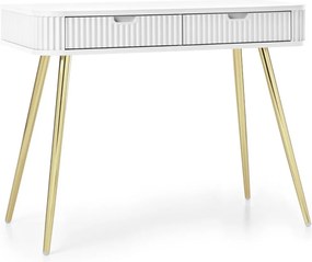 Κονσόλα Zova T-103_Bi_GL 103x49x80cm White-Gold Μελαμίνη,Mdf