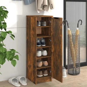 vidaXL Παπουτσοθήκη Καπνιστή Δρυς 30x35x100 εκ. από Επεξεργασμένο Ξύλο