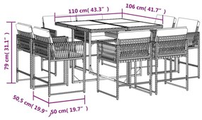 vidaXL Σετ Τραπεζαρίας Κήπου 9 τεμ. Μπεζ Συνθετικό Ρατάν με Μαξιλάρια