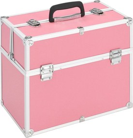 vidaXL Βαλίτσα Μακιγιάζ Ροζ 38x23x34 εκ. Αλουμινίου