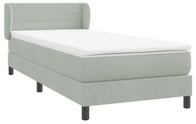 BOX SPRING ΚΡΕΒΑΤΙ ΜΕ ΣΤΡΩΜΑ ΑΝΟΙΧΤΟ ΓΚΡΙ 80X220 CM ΒΕΛΟΥΔΙΝΟ 3317631