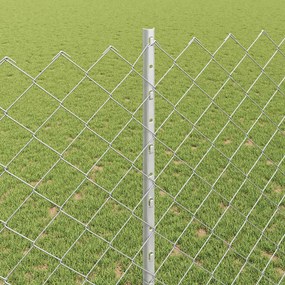 vidaXL Φράχτης αλυσίδας με στήλη 10 x 1,4 μ Γαλβανισμένος Χάλυβας