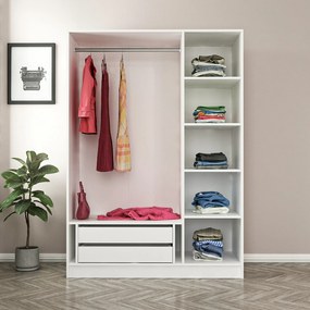 Τριφυλλη Ντουλαπα Λευκο KALEO 52x135x210