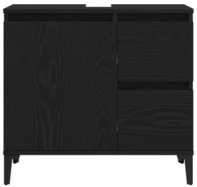 vidaXL Ντουλάπι Μπάνιου Μαύρη δρυς 65 x 33 x 60 εκ Επεξεργασμένο ξύλο