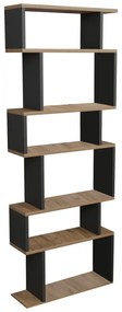 Βιβλιοθήκη Iolmi  ανθρακί-oak μελαμίνης 60x19.5x160εκ