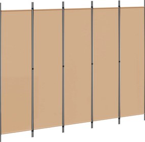 vidaXL 5-Panel Διχοτόμος Μπεζ 250 x 200 cm Ύφασμα