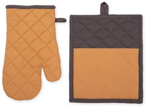 Πιάστρα Perfetto Με Γάντι (Σετ 2τμχ) Mustard Nef-Nef 20x25cm Cotton-Polyester