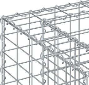 vidaXL Ανασηκωμένο κρεβάτι gabion Ασημί