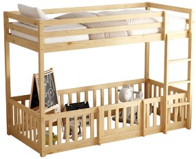ΠΑΙΔΙΚΗ ΚΟΥΚΕΤΑ ΜΕ ΠΑΡΚΑΚΙ PLAYKID HM703.01 ΞΥΛΟ ΠΕΥΚΟΥ ΦΥΣΙΚΟ ΓΙΑ 190x90εκ