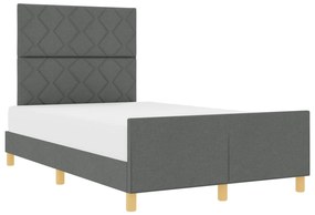 vidaXL Σκοτεινό Γκρι Κρεβάτι από Ύφασμα 120x190 εκ.