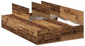 vidaXL Κρεβάτι αποθήκευσης  από παλιό ξύλο 120x200 εκ