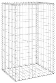 vidaXL Συρματοκιβώτιο Τοίχος 60x50x100 εκ. Γαλβαν. Χάλυβας + Καλύμματα