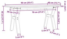 ΤΡΑΠΕΖΑΚΙ ΣΑΛΟΝΙΟΥ ΠΛΑΙΣΙΟ Υ 90X40X45ΕΚ ΜΑΣΙΦ ΠΕΥΚΟ/ΧΥΤΟΣΙΔΗΡΟΣ 3282708