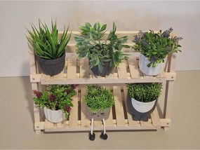 Stewehome μίνι σταντ για γλάστρες από ξύλο Μπεζ 50x20x35 cm
