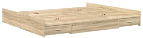 vidaXL Κρεβάτι με αποθηκευτικό χώρο Sonoma Δρυς 180 x 200 cm