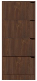 vidaXL Παπουτσοθήκη με 4 Πόρτες Καφέ Δρυς 59x24x136 εκ. Μοριοσανίδα