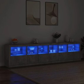 Μπουφές με LED Γκρι Σκυροδέματος 283 x 37 x 67 εκ. - Γκρι