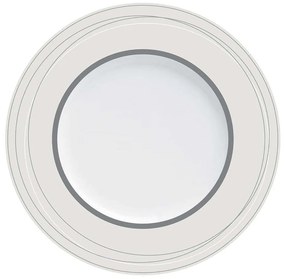 Πιάτο Ρηχό Platinum 24.261.01 Φ27cm White-Platinum Cryspo Trio Πορσελάνη