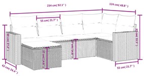 vidaXL Σαλόνι Κήπου Σετ 6 Τεμαχίων Καφέ Συνθετικό Ρατάν με Μαξιλάρια