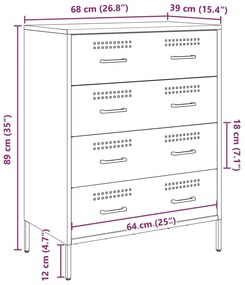 Ντουλάπι Πράσινο Λαδί 68x39x89 εκ. από Ατσάλι - Πράσινο