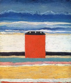 Malevich, Kazimir Severinovich - Εκτύπωση έργου τέχνης Red House, (35 x 40 cm)