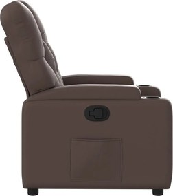 vidaXL Πολυθρόνα Ανακλινόμενη Καφέ από Συνθετικό Δέρμα