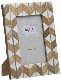 Inart Κορνίζα Resin 10x15cm Φυσικό Μπεζ-Λευκό 3-30-249-0002