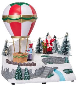 Χριστουγεννιάτικο Χωριό Με Led & Κίνηση (17.9x12.3x19.2) K-M Santa ABL100020