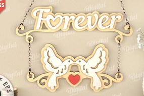 Intra απο ξύλο plywood 3mm-4mm πάχος – Διακόσμηση τοίχου για την ημέρα του Αγίου Βαλεντίνου Lasercut Δίασταση 40x30 cm INTRAFABR-111986081