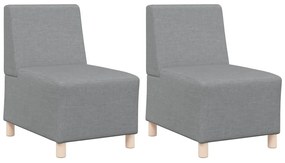 vidaXL Μοναδικός Καναπές χωρίς Χερούλια 2 pcs Ανοιχτό γκρι