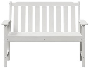 vidaXL Παγκάκι κήπου με μαξιλάρι Λευκό 120 x 59 x 88 εκ HDPE