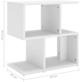 vidaXL Κομοδίνο Λευκό 50 x 30 x 51,5 εκ. από Επεξ. Ξύλο